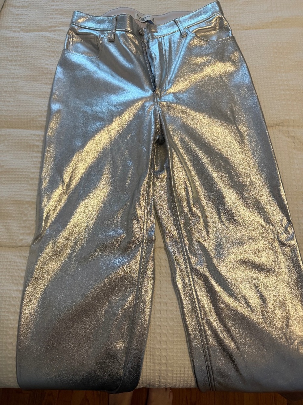 Abercrombie Silver Vegan Leather Pants Size 30